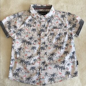 Kenneth Cole Kids Palm and Flamingo Print Shirt